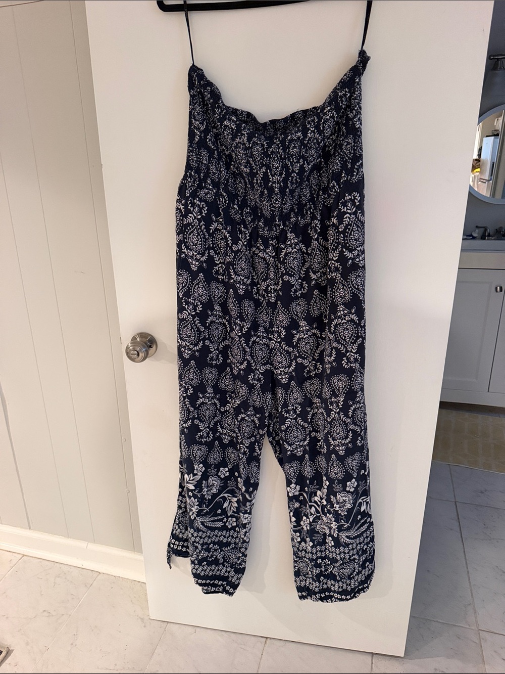 City Chic Navy Blue Paisley Print Romper